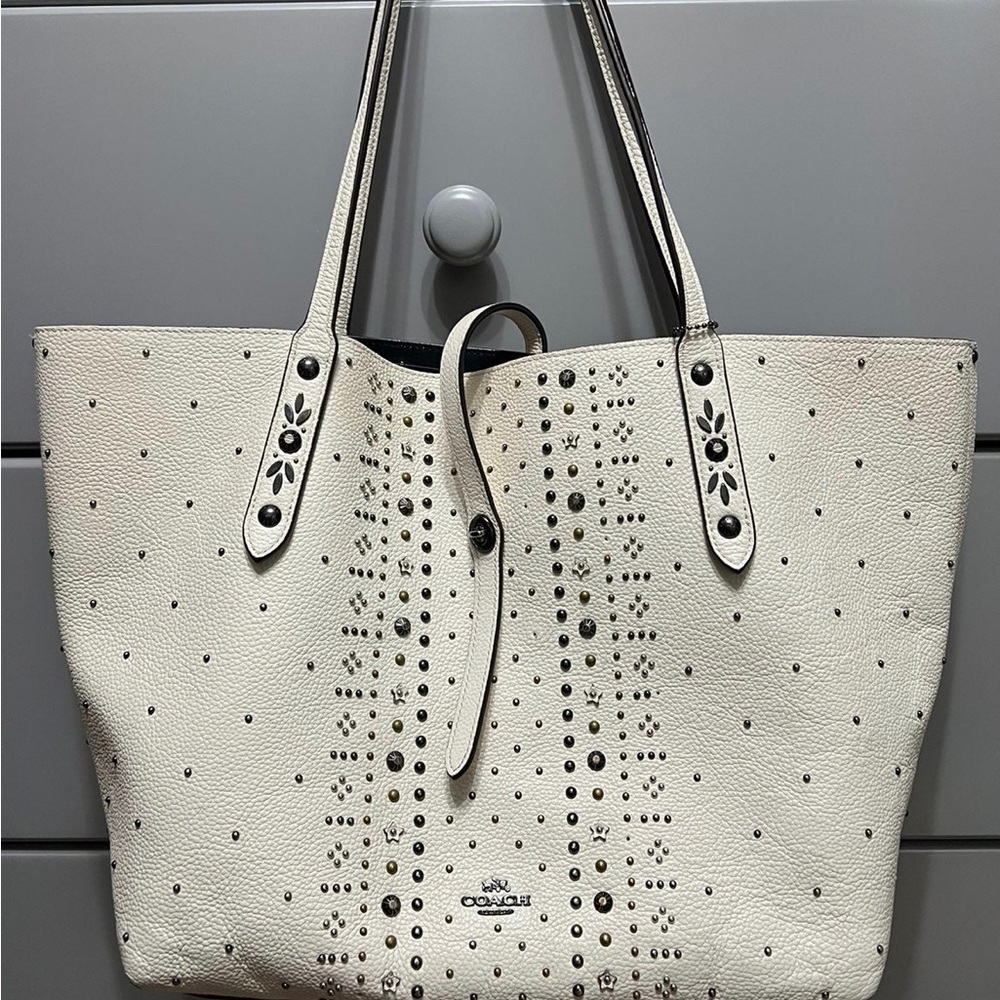 Coach Market Tote with bandana rivets and studs.